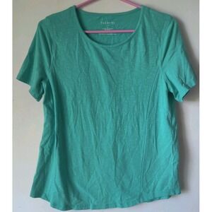 Talbot's Women's Short Sleeve‎ T-Shirt Round Neck Teal/Green Size Medium
